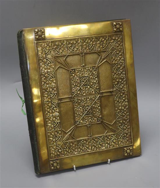 A Secessionist style brass blotter pad